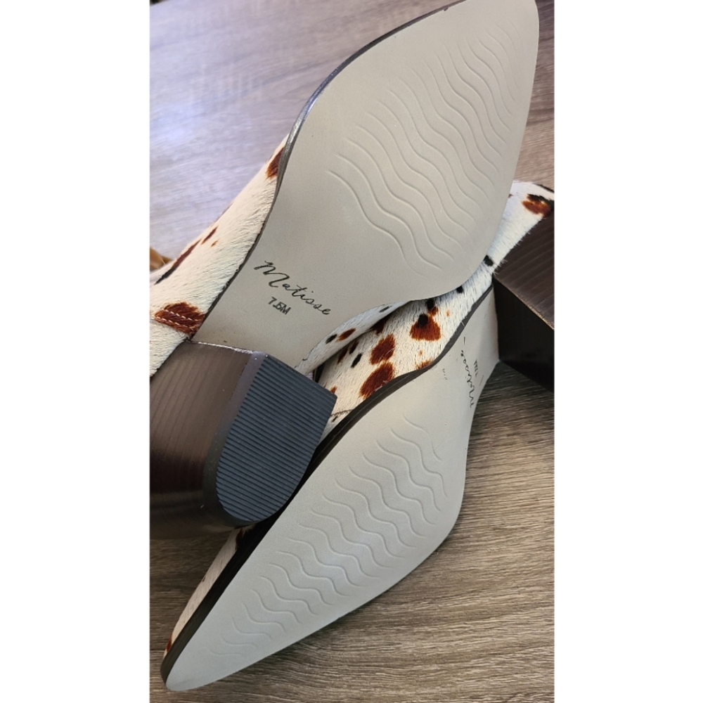 New Matisse Collins White Speckle Calf Hair Leather Boot 7.5 Western Boho Cowboy - Picture 9 of 15